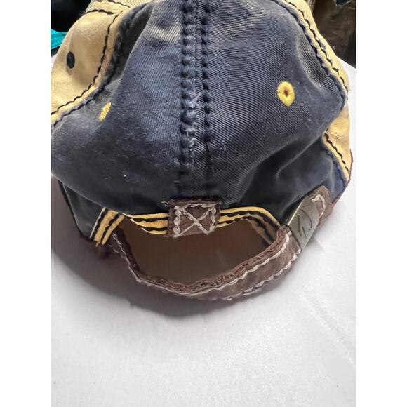 VTG True Religion Distressed Spellout Cap Hat Leather Brim Y2K Trashed grunge main image 4